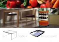 1B2W1T Rolling Drawers with Wine Racks + Tray Rack with Plastic Tray + Stainless Steel Tray for Medical Service